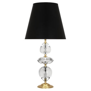 Buy clear-crystal-w-modern-brass-with-black-opaque-parchment-shade-w-matte-gold-lining-glass Williamsburg Orlando Table Lamp by Robert Abbey