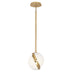 Modern Brass with Cased White Glass Shade With Modern Brass Accents. Glass and White Shade