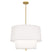 Modern Brass with Ascot White Fabric Shade Glass and White Shade
