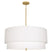 Modern Brass with Ascot White Fabric Glass and White Shade