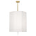 Modern Brass w/ Clear Crystal with Ascot White Fabric Shade Glass and White Shade