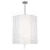 Polished Nickel w/ Clear Crystal with Ascot White Fabric Shade Glass
