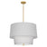 Modern Brass with Pearl Gray Fabric Shade Glass