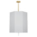 Modern Brass w/ Clear Crystal with Pearl Gray Fabric Glass