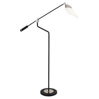 Buy matte-black-painted-w-polished-nickel Ferdinand Floor Lamp by Robert Abbey