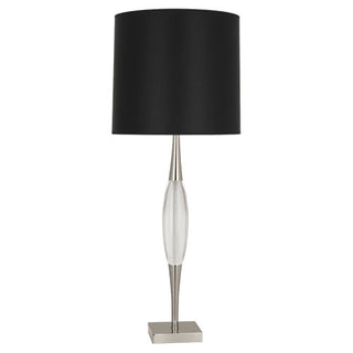 Buy polished-nickel-w-clear-crystal-with-black-opaque-parchment-w-matte-silver-foil-lining-glass Juno Table Lamp by Robert Abbey