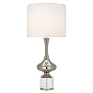 Buy polished-nickel-w-clear-crystal-with-fondine-fabric-shade-glass Jeannie Table Lamp by Robert Abbey
