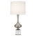 Polished Nickel w/ Clear Crystal with Fondine Fabric Shade Glass