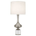 Polished Nickel w/ Clear Crystal with Fondine Fabric Shade Glass