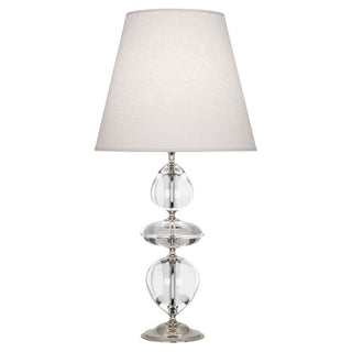Buy clear-crystal-w-polished-nickel-with-shannon-oyster-linen-glass Williamsburg Orlando Table Lamp by Robert Abbey