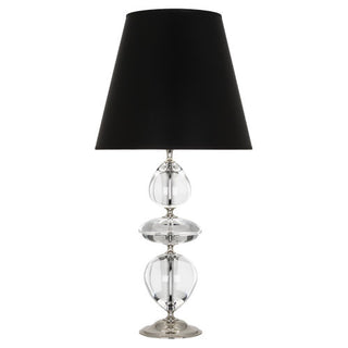 Buy clear-crystal-w-polished-nickel-with-black-opaque-parchment-w-matte-silver-lining-glass Williamsburg Orlando Table Lamp by Robert Abbey