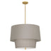 Modern Brass with Smoke Gray Fabric Glass