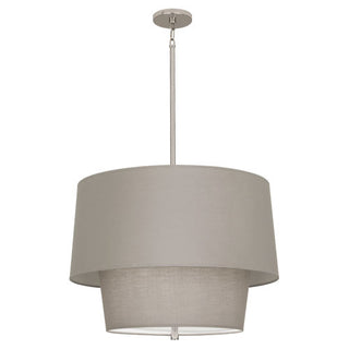 Buy polished-nickel-with-smoke-gray-fabric-glass Decker Pendant by Robert Abbey