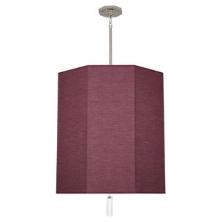 Buy polished-nickel-w-clear-crystal-with-vintage-wine-fabric-glass Kate Pendant by Robert Abbey