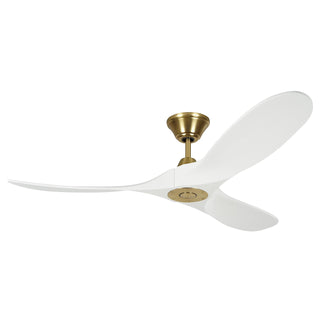 Buy burnished-brass-finish-with-matte-white-blades Maverick Outdoor (Damp) Ceiling Fan by Visual Comfort Fan