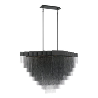 Buy black-with-chain-black-aluminum-glass-and-metal-shade Bloomfield Chandelier by Eurofase
