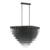 Black with Chain Black Aluminum Glass and Metal Shade