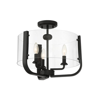 Buy black-with-drum-clear-glass-glass-and-clear-shade Campisi Semi-Flush Mount Ceiling Light by Eurofase
