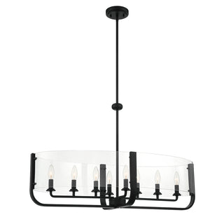 Buy black-with-drum-clear-glass-glass-and-clear-shade Campisi Chandelier by Eurofase