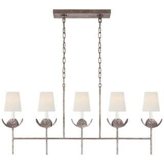 Buy burnished-silver-leaf-with-4-x-5-5-x-6-linen-glass Illana Chandelier by Visual Comfort Signature
