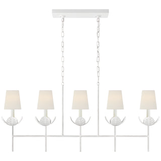 Buy plaster-white-with-4-x-5-5-x-6-linen-glass Illana Chandelier by Visual Comfort Signature