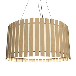 Buy maple-and-beige-tan-shade Slatted Outdoor (Damp) Pendant by Accord Lighting