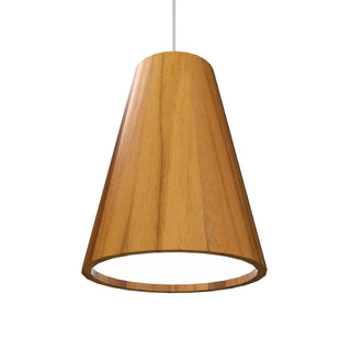 Buy teak-and-woven-natural-shade Conical Outdoor (Damp) Pendant by Accord Lighting