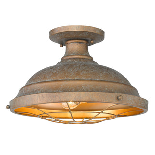 Buy copper-patina Bartlett Outdoor (Damp) Semi Flush Mount Light by Golden