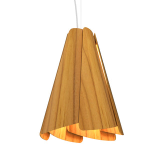 Buy teak-and-woven-natural-shade Fuchsia Outdoor (Damp) Pendant by Accord Lighting