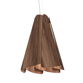 Buy american-walnut-and-woven-natural-shade Fuchsia Outdoor (Damp) Pendant by Accord Lighting