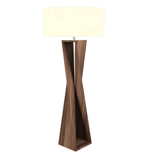 Buy american-walnut-with-frosted-glass-glass Spin Outdoor (Damp) Floor Lamp by Accord Lighting