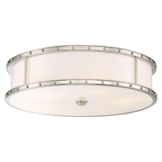 Buy brushed-nickel-with-etched-opal-glass-and-opal-shade Flush Mount Outdoor (Damp) Flush Mount Ceiling Light by Minka-Lavery