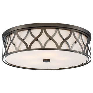 Buy harvard-court-bronze-and-white-shade Outdoor (Damp) Flush Mount Ceiling Light by Minka-Lavery