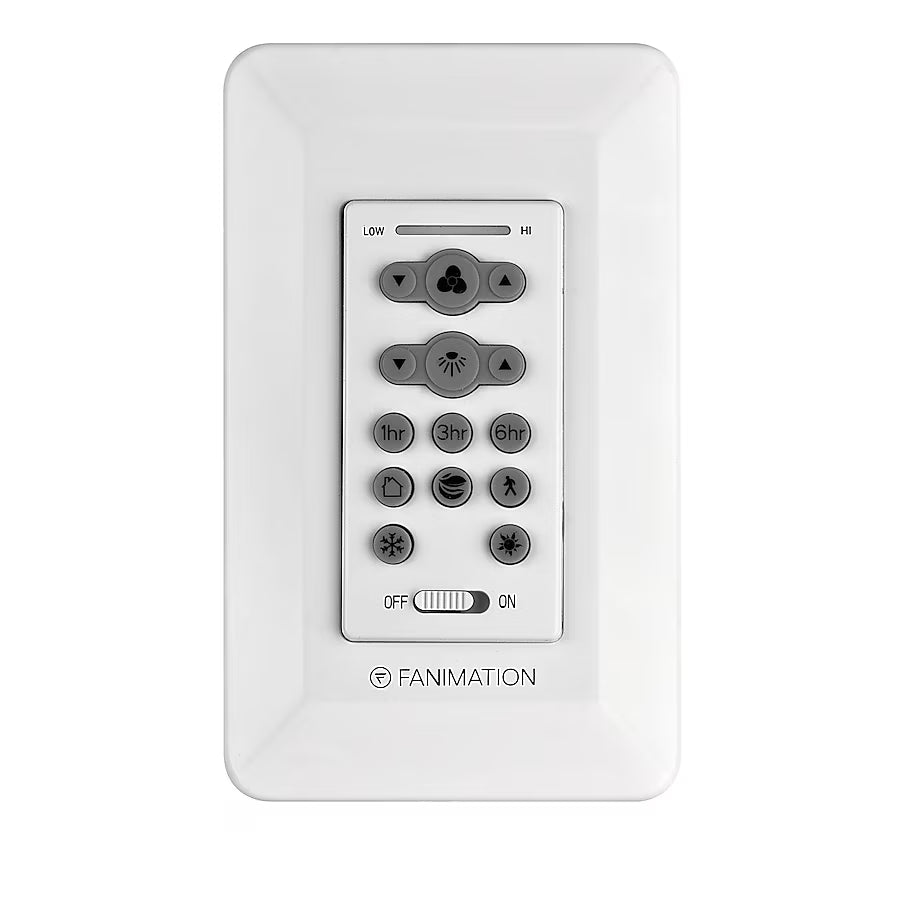 Fanimation TR205S Handheld Remote Control for Blitz & Covert DC Ceiling Fans – 3-Speed Fan, Light Dimming, Reverse, Timer & Wall Cradle Included