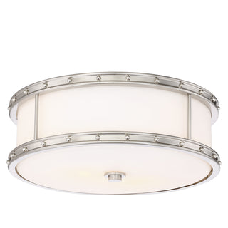Buy brush-nickel-with-etched-opal-glass-and-opal-shade Flush Mount Outdoor (Damp) Flush Mount Ceiling Light by Minka-Lavery