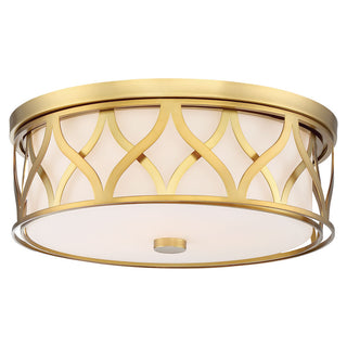Buy liberty-gold-and-white-shade Outdoor (Damp) Flush Mount Ceiling Light by Minka-Lavery