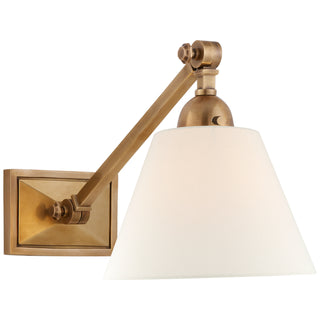Buy hand-rubbed-antique-brass-with-3-75-x-7-5-x-5-linen-glass-and-white-shade Jane Sconce by Visual Comfort Signature