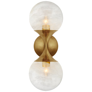 Buy hand-rubbed-antique-brass-with-white-glass-glass-and-frosted-shade Cristol Outdoor (Damp) Sconce by Visual Comfort Signature