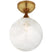 Hand-Rubbed Antique Brass with White Glass Glass and White Shade