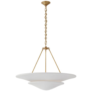 Buy hand-rubbed-antique-brass-with-plaster-white-glass-and-white-shade Mollino Chandelier by Visual Comfort Signature