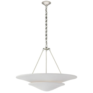 Buy polished-nickel-with-plaster-white-glass-and-white-shade Mollino Chandelier by Visual Comfort Signature