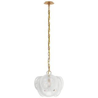Buy gild-with-white-strie-glass-glass-and-white-shade Loire Chandelier by Visual Comfort Signature