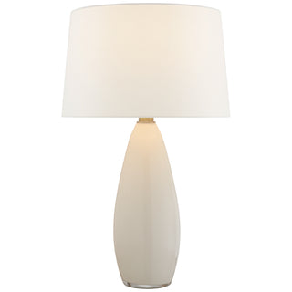 Buy white-glass-and-white-shade Myla Table Lamp by Visual Comfort Signature