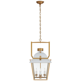 Buy matte-white-and-antique-burnished-brass Coventry Outdoor (Damp) Lantern by Visual Comfort Signature
