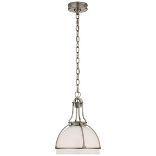 Buy antique-nickel-with-white-glass-glass-and-white-shade Gracie Pendant by Visual Comfort Signature