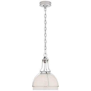 Buy polished-nickel-with-white-glass-glass-and-white-shade Gracie Pendant by Visual Comfort Signature