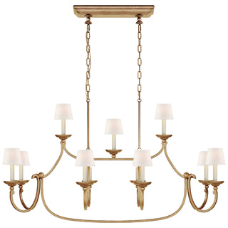 Buy gilded-iron-with-4-x-5-5-x-4-5-linen-glass Flemish Pendant by Visual Comfort Signature