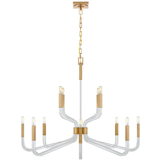 Buy antique-burnished-brass-and-crystal-and-clear-shade Reagan Chandelier by Visual Comfort Signature