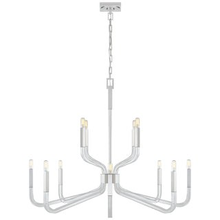 Buy polished-nickel-and-crystal-and-clear-shade Reagan Chandelier by Visual Comfort Signature
