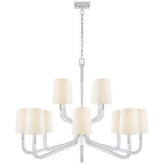Buy polished-nickel-and-crystal-with-4-5-x-5-75-x-7-75-linen-glass-and-clear-shade Reagan Chandelier by Visual Comfort Signature